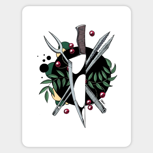 Chef Crest Logo - Tattoo Style Sticker by Indi Martin